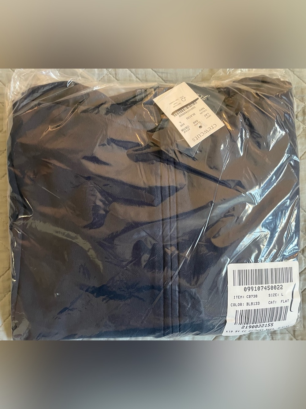 J. Crew KID by Crewcuts garment-dyed zip-up hoodie in Navy Size L NWT CB738 - Picture 2 of 5
